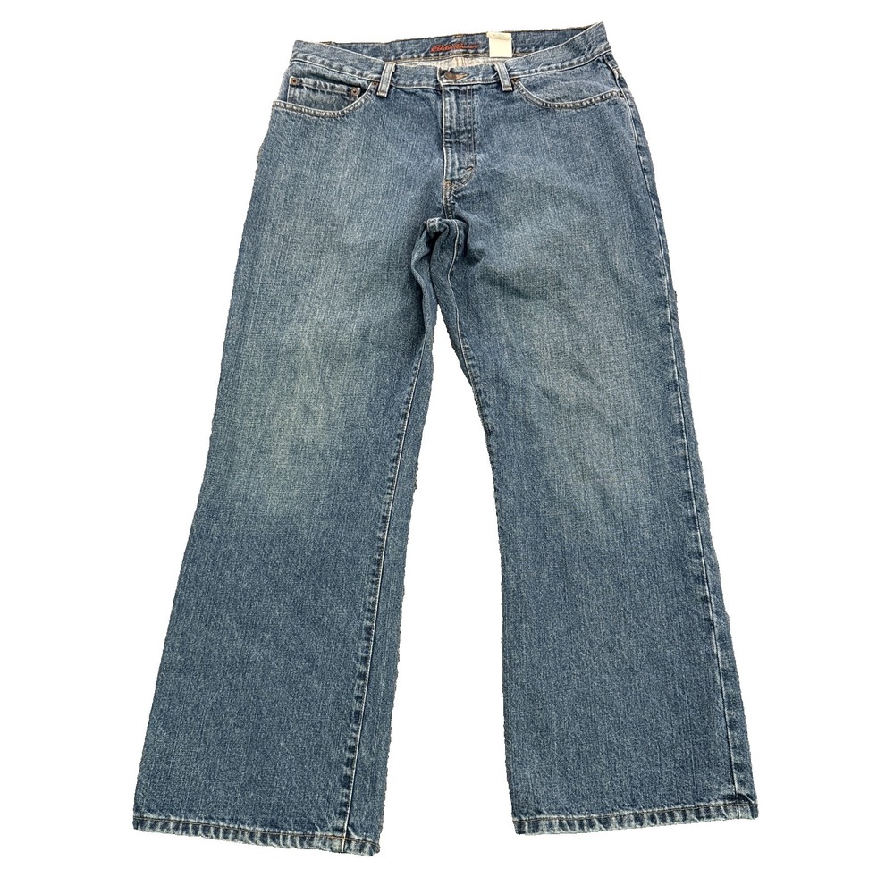 Eddie‎ Bauer Bootcut Jeans Mens 35x30 Relaxed Medium Wash Premium Denim